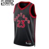 Dres Toronto Raptors Fred Vanvleet 23 Jordan 2022-23 Statement Edition Crno Swingman - Dječji
